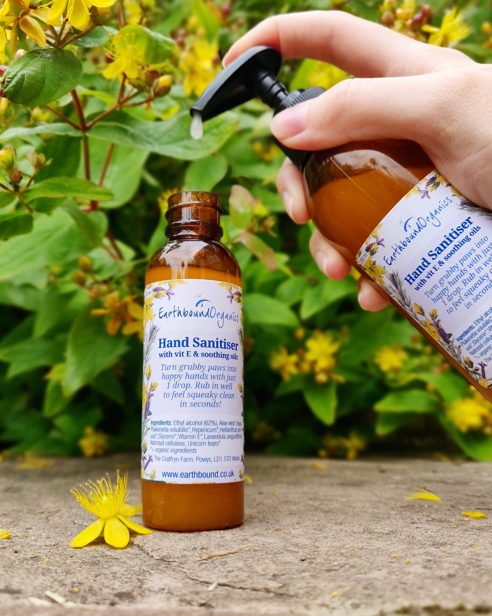 Organic Hand Sanitiser with Vitamin E & Soothing Oils Earthbound Organics